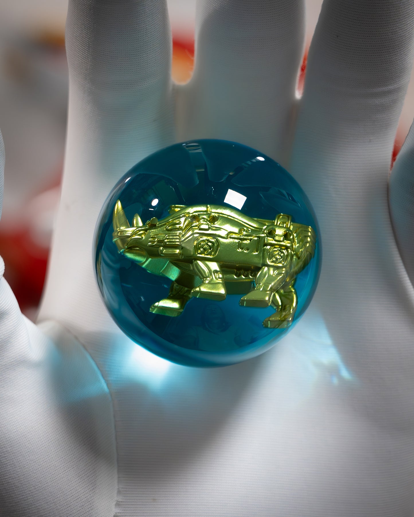 Turquoise Rhino Custom Animal Crystal