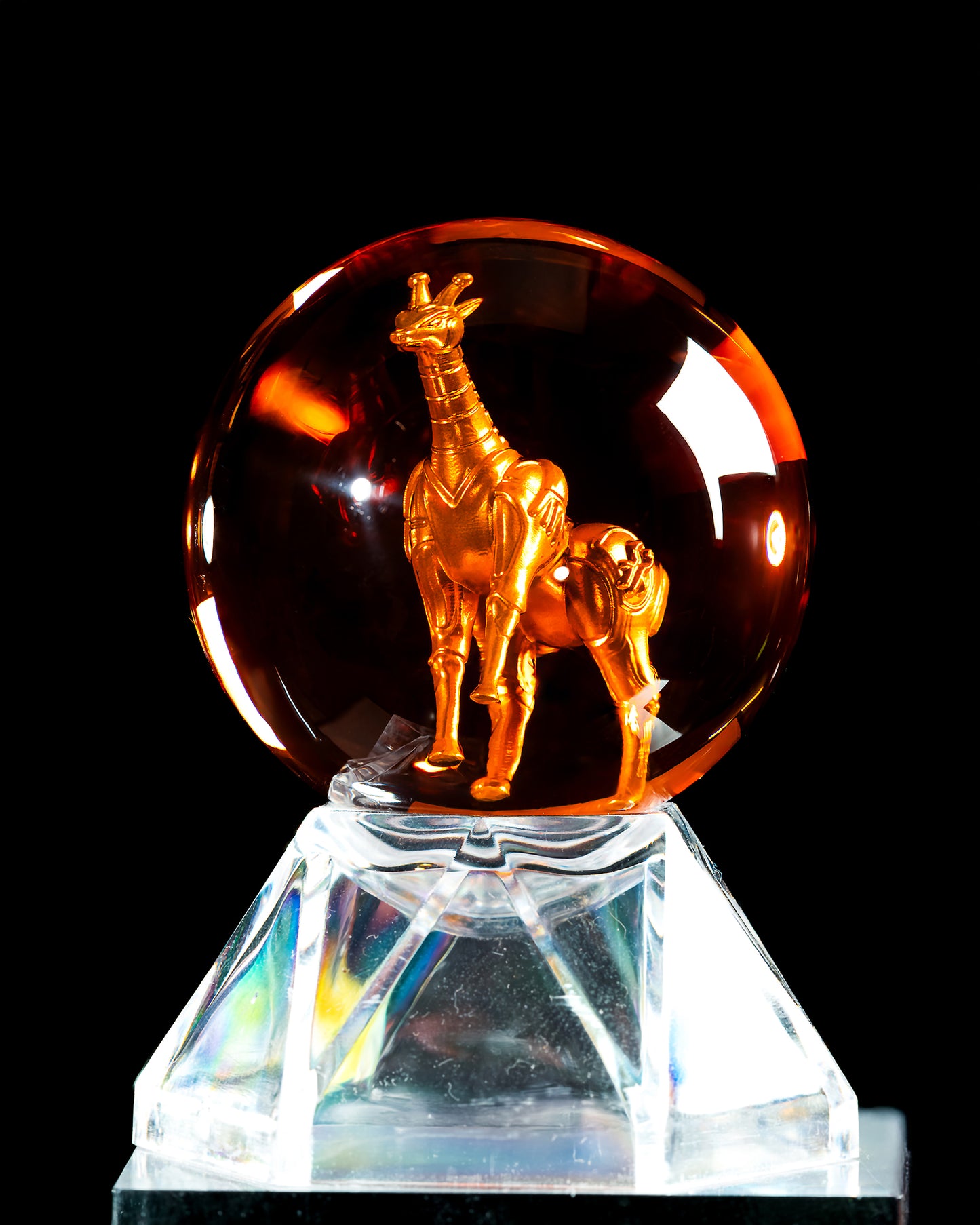 Orange Giraffe Custom Animal Crystal