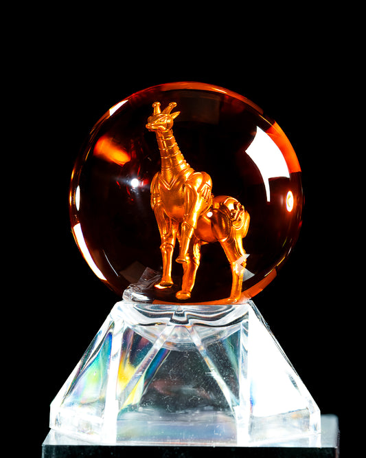 Orange Giraffe Custom Animal Crystal